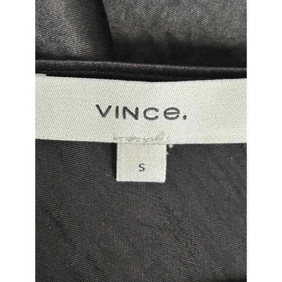 Vince Satin Slip Dress Womens Size Small Black Sleeveless Midi Lingerie Negligee - Picture 5 of 11
